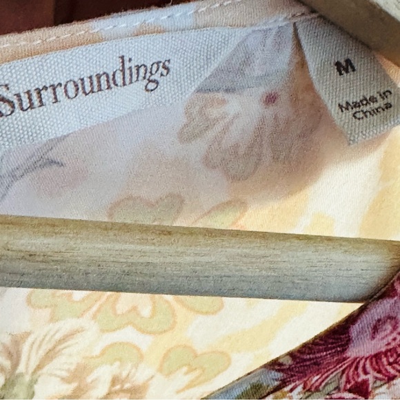 Soft Surroundings Cusabo Top Floral Print Short Sleeve Soft Classic Medium Fall - Picture 6 of 9